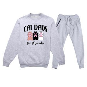 Cat Dads For Kamala Funny Political Premium Crewneck Sweatsuit Set