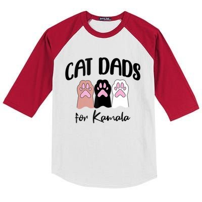 Cat Dads For Kamala Funny Political Kids Colorblock Raglan Jersey