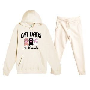 Cat Dads For Kamala Funny Political Premium Hooded Sweatsuit Set