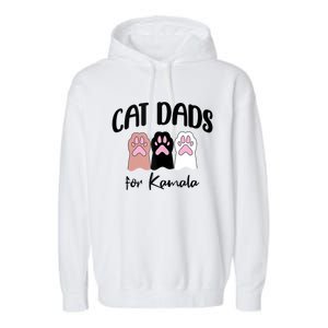 Cat Dads For Kamala Funny Political Garment-Dyed Fleece Hoodie