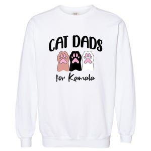 Cat Dads For Kamala Funny Political Garment-Dyed Sweatshirt