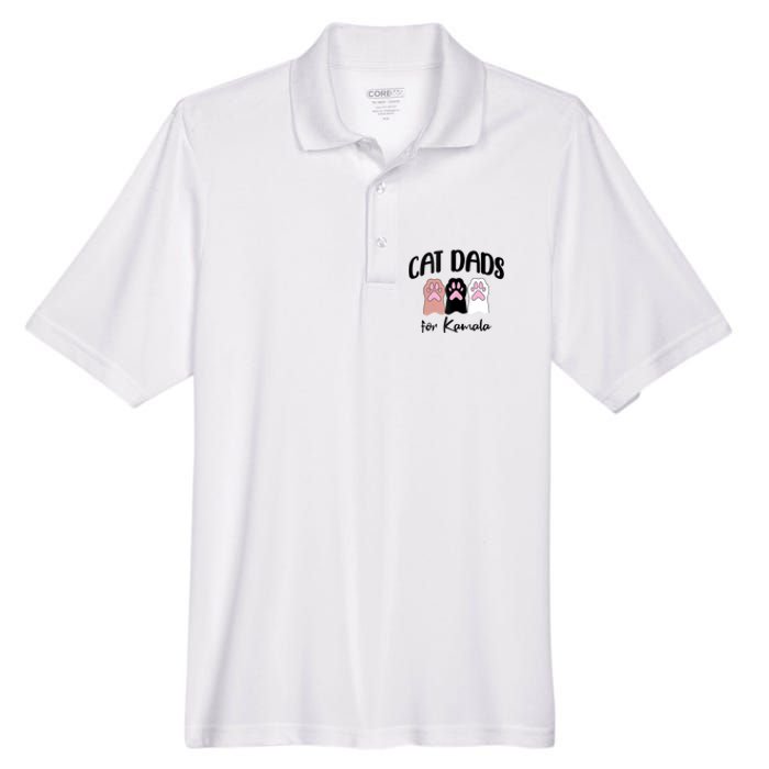 Cat Dads For Kamala Funny Political Men's Origin Performance Pique Polo