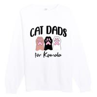 Cat Dads For Kamala Funny Political Premium Crewneck Sweatshirt