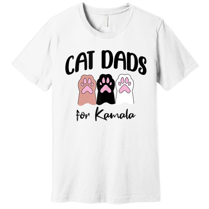 Cat Dads For Kamala Funny Political Premium T-Shirt