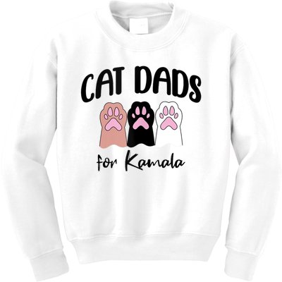 Cat Dads For Kamala Funny Political Kids Sweatshirt