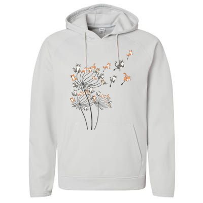 Cute Dandelion Flower Performance Fleece Hoodie