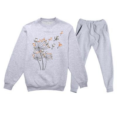 Cute Dandelion Flower Premium Crewneck Sweatsuit Set