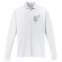 Cute Dandelion Flower Performance Long Sleeve Polo