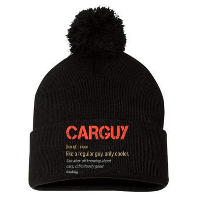 Carguy Definition Funny Car Guy Collector Owner Car Pom Pom 12in Knit Beanie