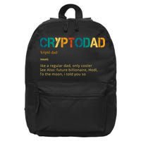 Cryptodad Definition Funny Future Billionaire 16 in Basic Backpack