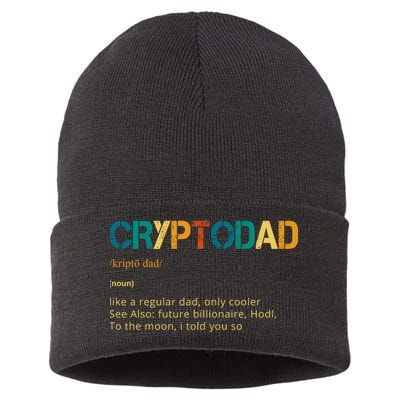 Cryptodad Definition Funny Future Billionaire Sustainable Knit Beanie