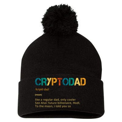 Cryptodad Definition Funny Future Billionaire Pom Pom 12in Knit Beanie