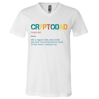 Cryptodad Definition Funny Future Billionaire V-Neck T-Shirt