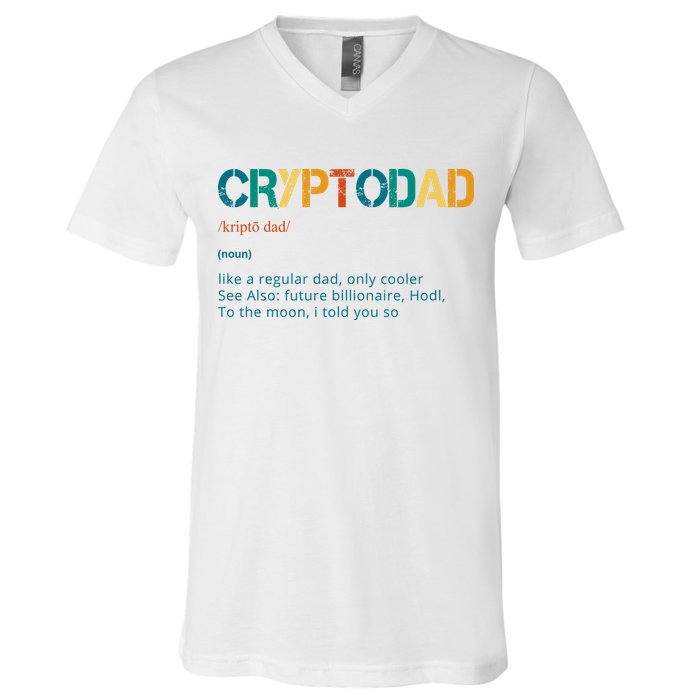 Cryptodad Definition Funny Future Billionaire V-Neck T-Shirt