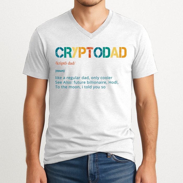 Cryptodad Definition Funny Future Billionaire V-Neck T-Shirt