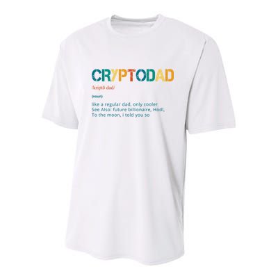 Cryptodad Definition Funny Future Billionaire Youth Performance Sprint T-Shirt