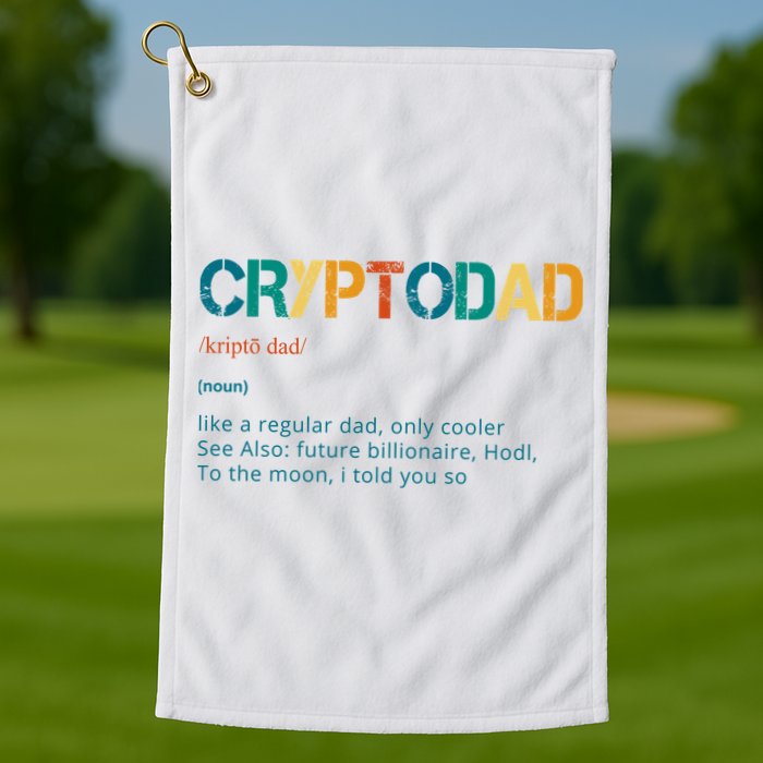 Cryptodad Definition Funny Future Billionaire Golf Towel