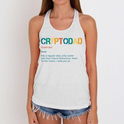Cryptodad Definition Funny Future Billionaire Women's Knotted Racerback Tank