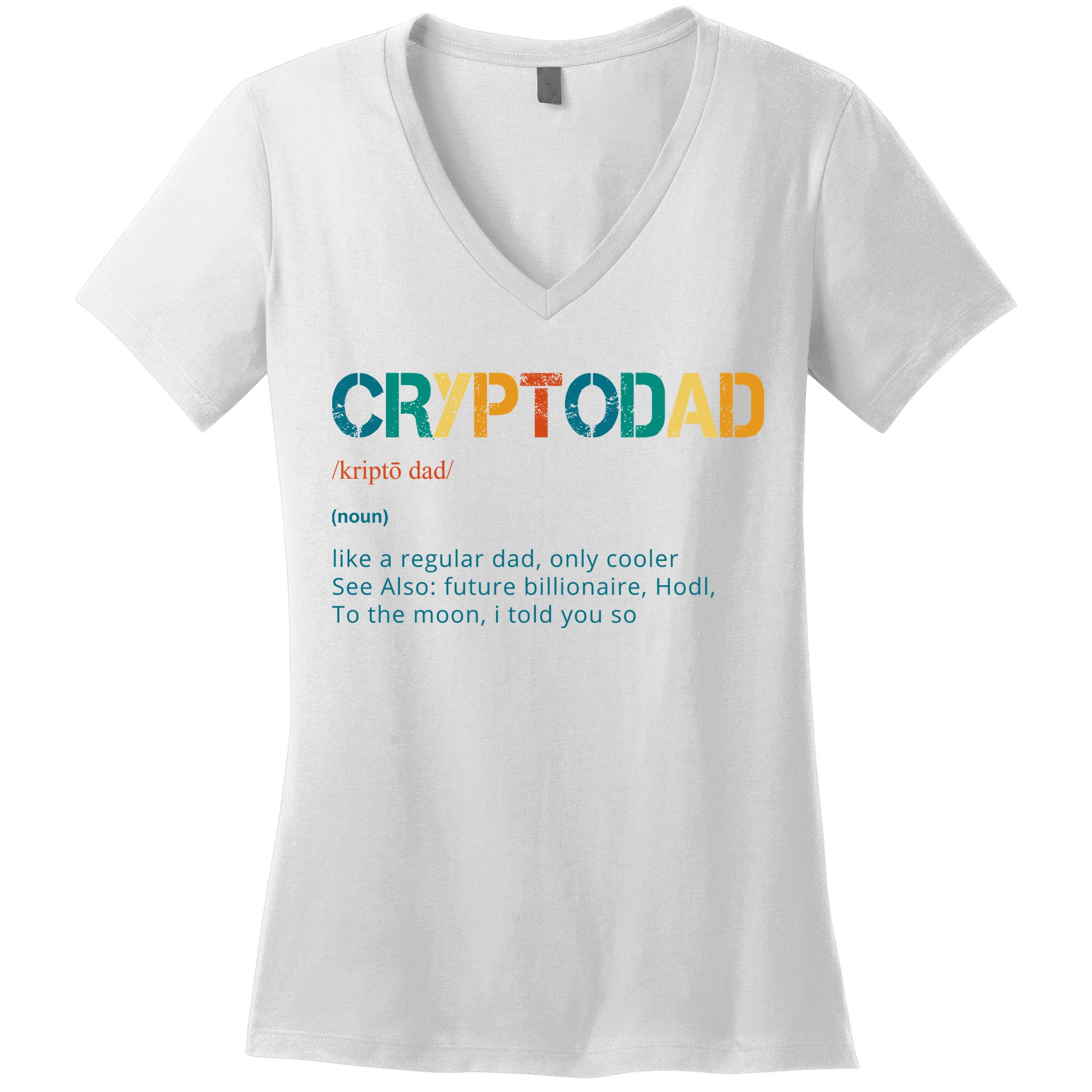 Cryptodad Definition Funny Future Billionaire Women's V-Neck T-Shirt