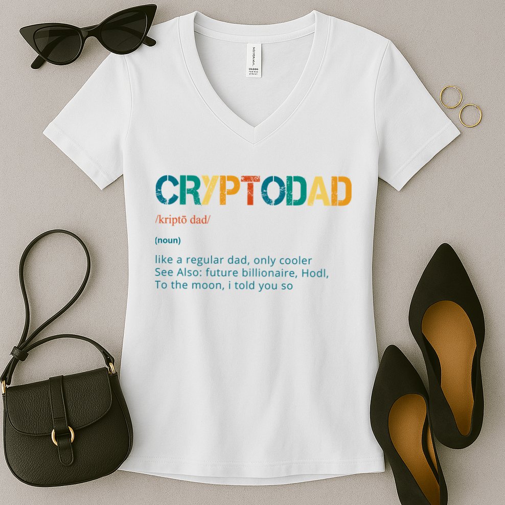 Cryptodad Definition Funny Future Billionaire Women's V-Neck T-Shirt