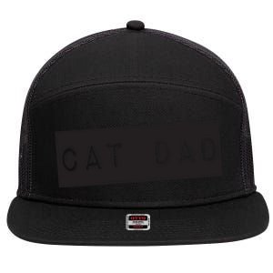 Cat Dad Funny Black Cat 7 Panel Mesh Trucker Snapback Hat