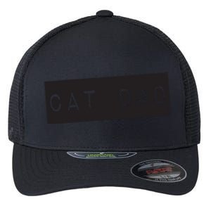 Cat Dad Funny Black Cat Flexfit Unipanel Trucker Cap