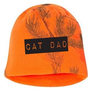 Cat Dad Funny Black Cat Kati - Camo Knit Beanie