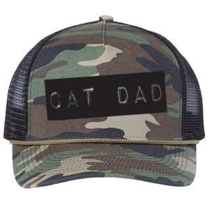 Cat Dad Funny Black Cat Retro Rope Trucker Hat Cap