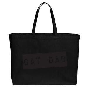 Cat Dad Funny Black Cat Cotton Canvas Jumbo Tote