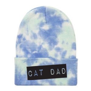 Cat Dad Funny Black Cat Tie Dye 12in Knit Beanie