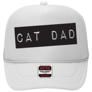 Cat Dad Funny Black Cat High Crown Mesh Back Trucker Hat