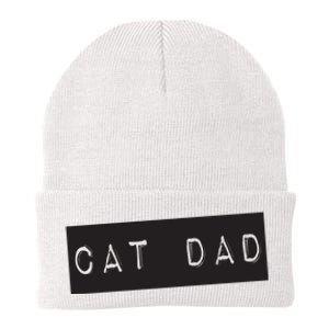 Cat Dad Funny Black Cat Knit Cap Winter Beanie