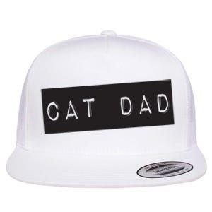 Cat Dad Funny Black Cat Flat Bill Trucker Hat