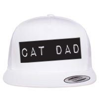 Cat Dad Funny Black Cat Flat Bill Trucker Hat