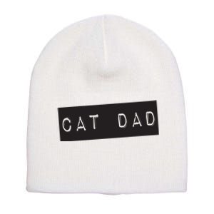 Cat Dad Funny Black Cat Short Acrylic Beanie