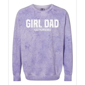 Cool Dad For Father Super Proud Dad Outnumbered Dad Colorblast Crewneck Sweatshirt