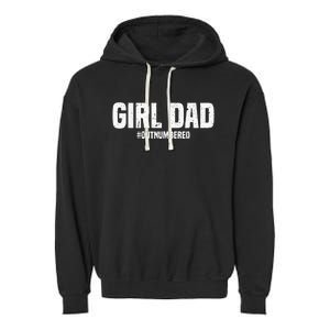 Cool Dad For Father Super Proud Dad Outnumbered Dad Garment-Dyed Fleece Hoodie