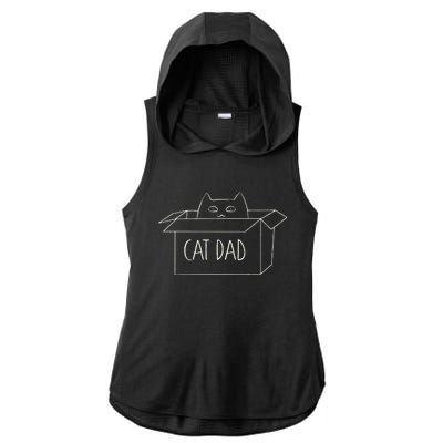 Cat Dad Funny Cat Daddy For Fathers Day Ladies PosiCharge Tri-Blend Wicking Draft Hoodie Tank