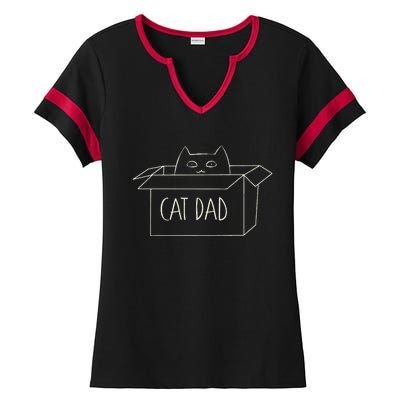 Cat Dad Funny Cat Daddy For Fathers Day Ladies Halftime Notch Neck Tee