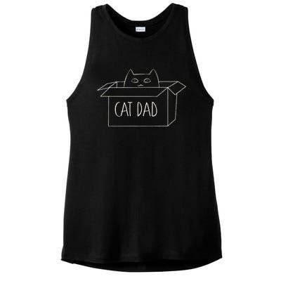 Cat Dad Funny Cat Daddy For Fathers Day Ladies PosiCharge Tri-Blend Wicking Tank