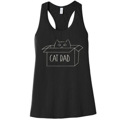 Cat Dad Funny Cat Daddy For Fathers Day Women's Racerback Tank