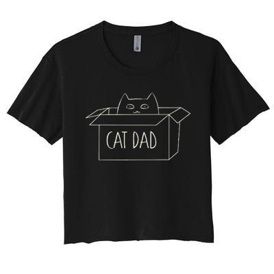 Cat Dad Funny Cat Daddy For Fathers Day Women's Crop Top Tee