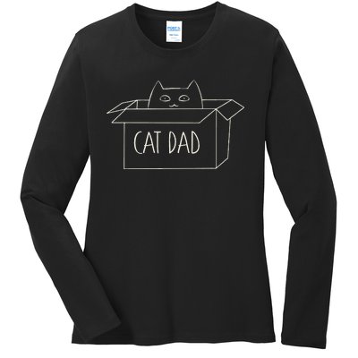 Cat Dad Funny Cat Daddy For Fathers Day Ladies Long Sleeve Shirt