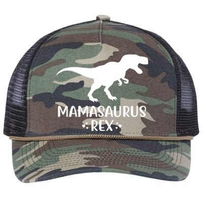 Christmas Dinosaur For Mom And Grandma Mamasaurus Rex Gift Retro Rope Trucker Hat Cap