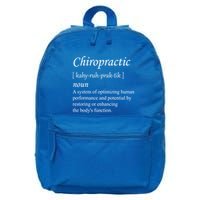 Chiropractor Definition Funny Chiropractic Humor Chiro Lover Gift 16 in Basic Backpack