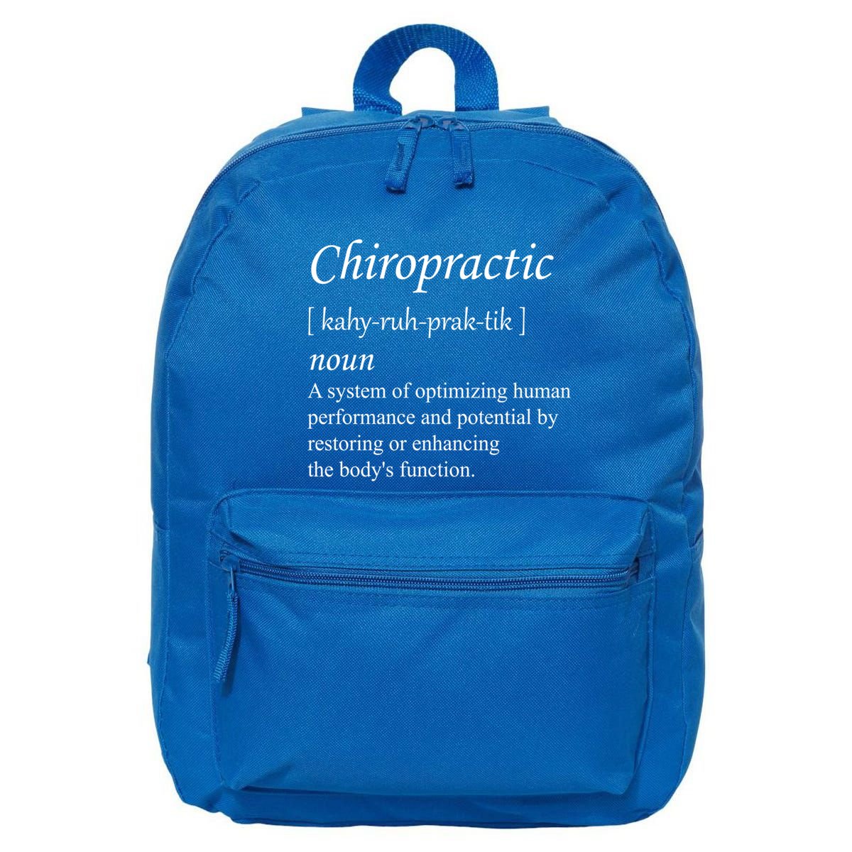 Chiropractor Definition Funny Chiropractic Humor Chiro Lover Gift 16 in Basic Backpack
