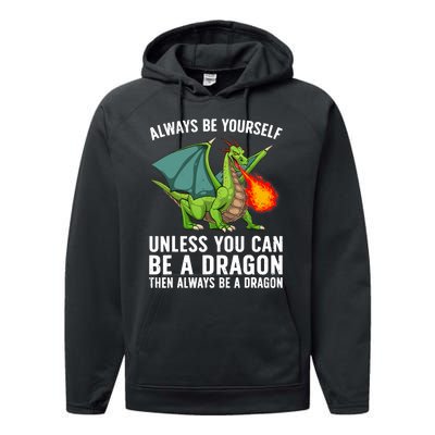 Cool Dragon For Boy Mythical Dragon Lovers Performance Fleece Hoodie