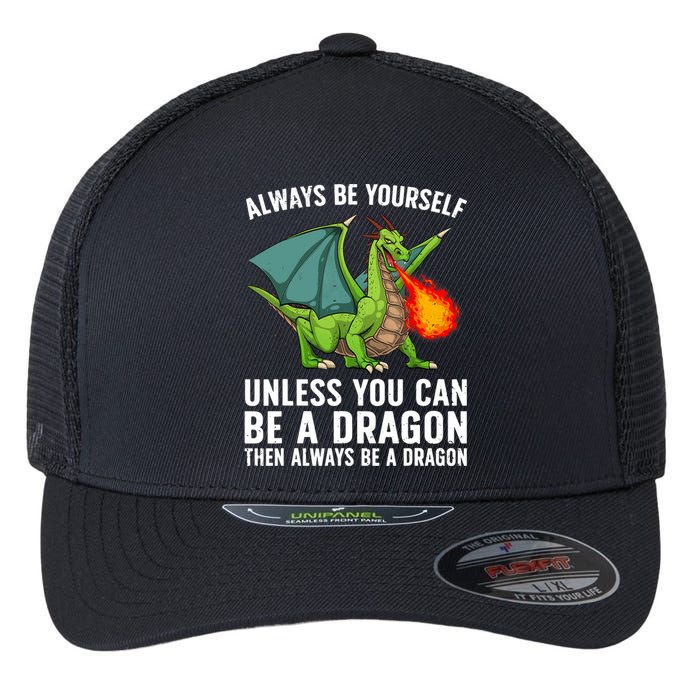 Cool Dragon For Boy Mythical Dragon Lovers Flexfit Unipanel Trucker Cap