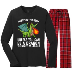 Cool Dragon For Boy Mythical Dragon Lovers Women's Long Sleeve Flannel Pajama Set 