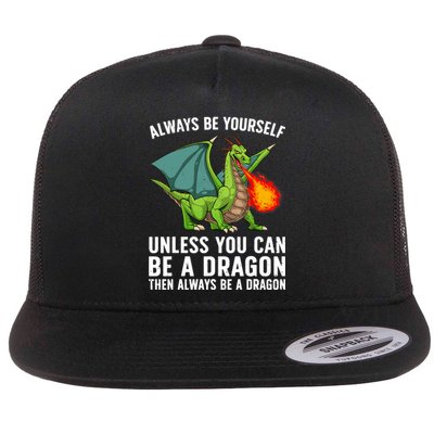 Cool Dragon For Boy Mythical Dragon Lovers Flat Bill Trucker Hat